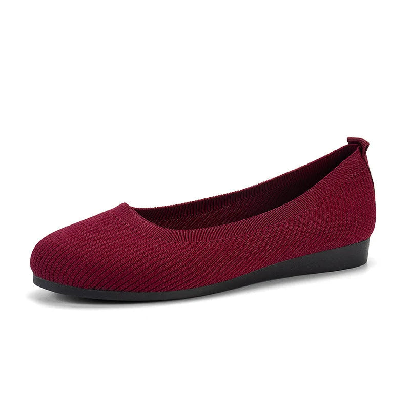 Chaussures plates confortables en tricot pour femmes