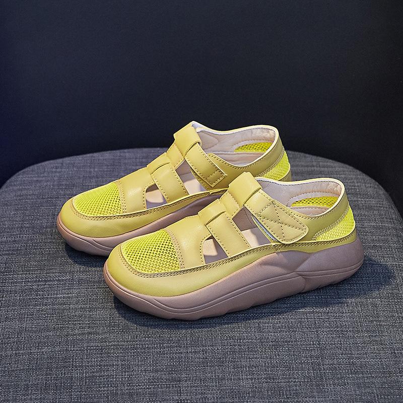Mocassins respirants à plateforme et à velcro creux