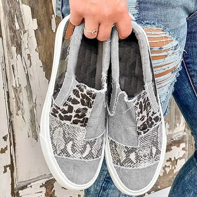 Loisirs Patchwork Confortable Lady Canvas Flat Shoes
