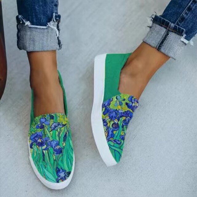 Loisirs Patchwork Confortable Lady Canvas Flat Shoes