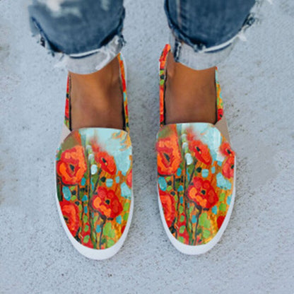 Loisirs Patchwork Confortable Lady Canvas Flat Shoes
