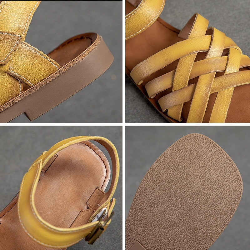 Sandales en cuir tressé