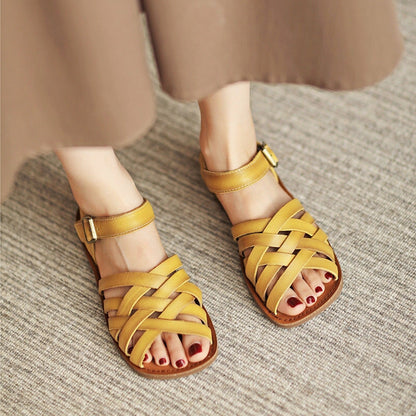 Sandales en cuir tressé