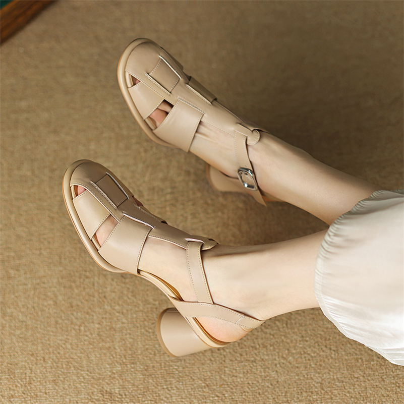 Sandales gladiateur en cuir