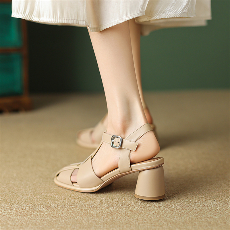 Sandales gladiateur en cuir